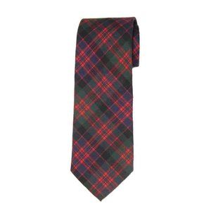 Vintage Cambridge Collection Tartan Plaid Tie Wool + Cotton Switzerland Men's